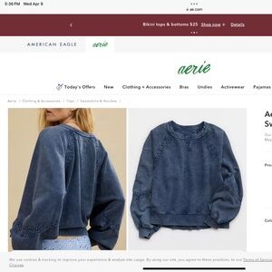 aerie hey crochet sweatshirt
